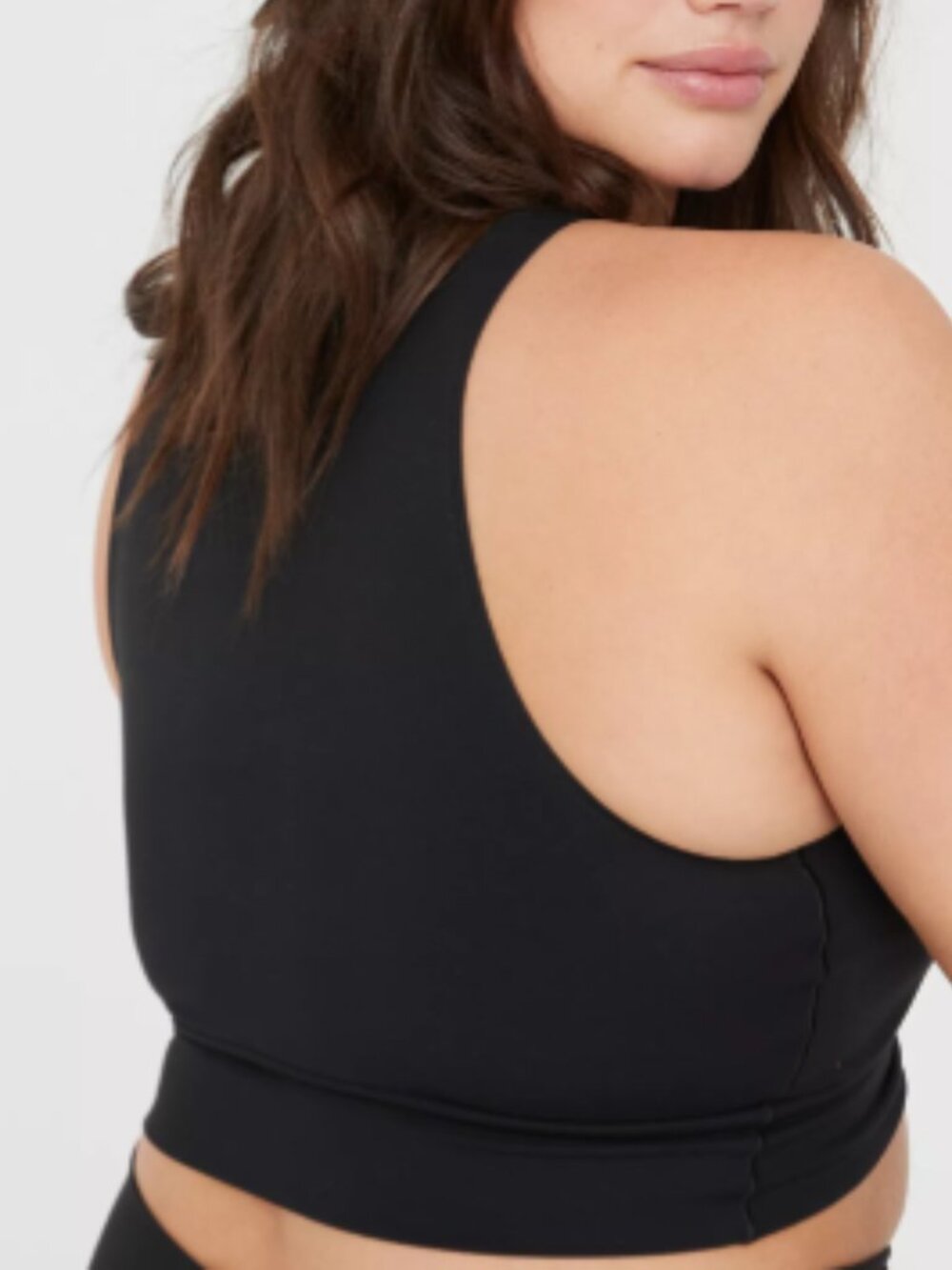 OFFLINE by Aerie Real Me XTRA Twist Crop Tank Top Black Medium
